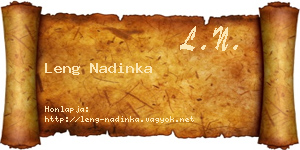 Leng Nadinka névjegykártya